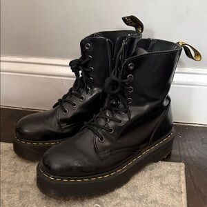 Dr. Martens Black Leather Combat Boots